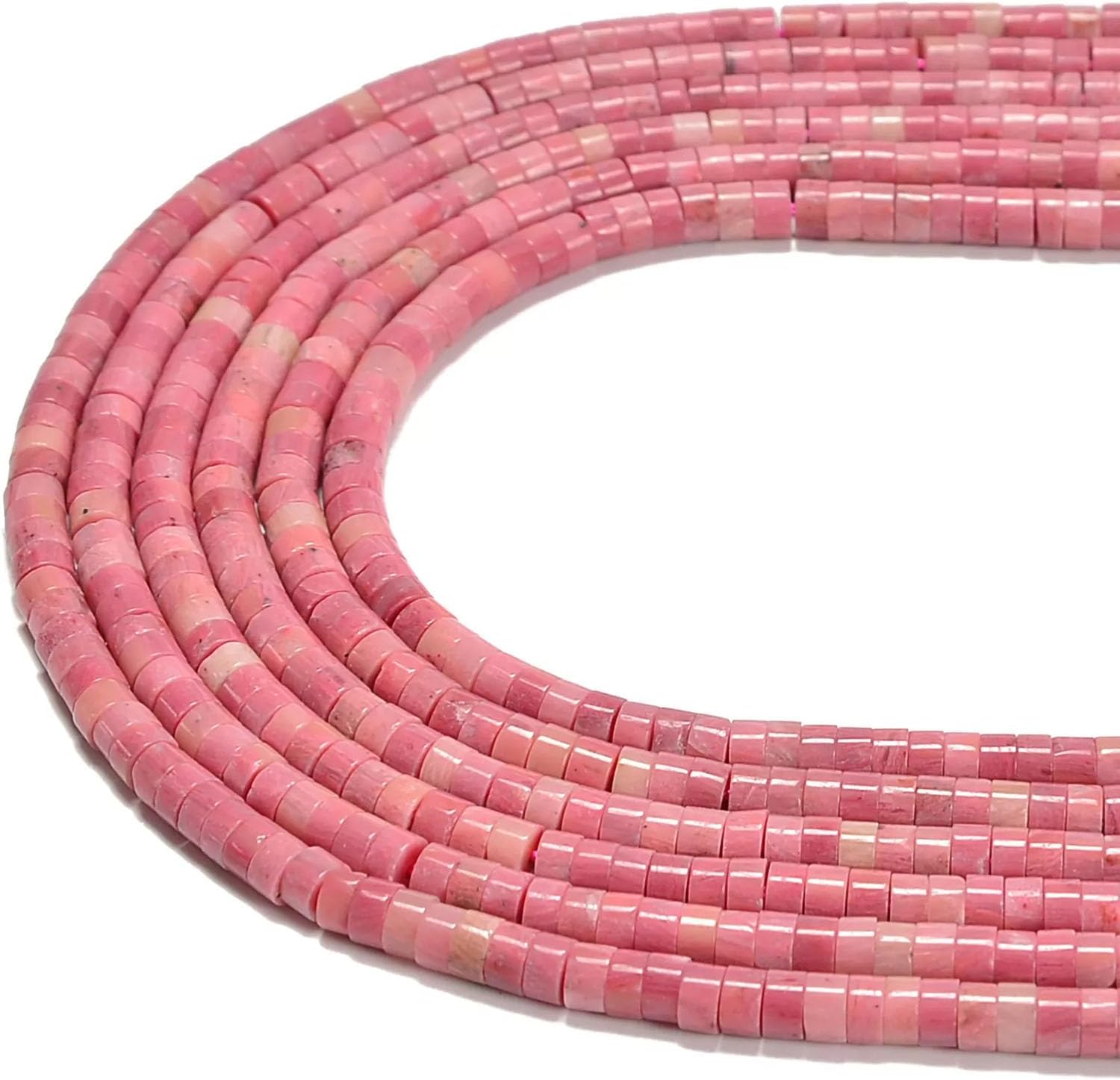 155pcs 4x2mm Natural Rhodochrosite Heishi Disc Rondelle Spacer Stone Semi Precious Gemstone Loose Beads for Jewelry Making 15 Inch - Image 2