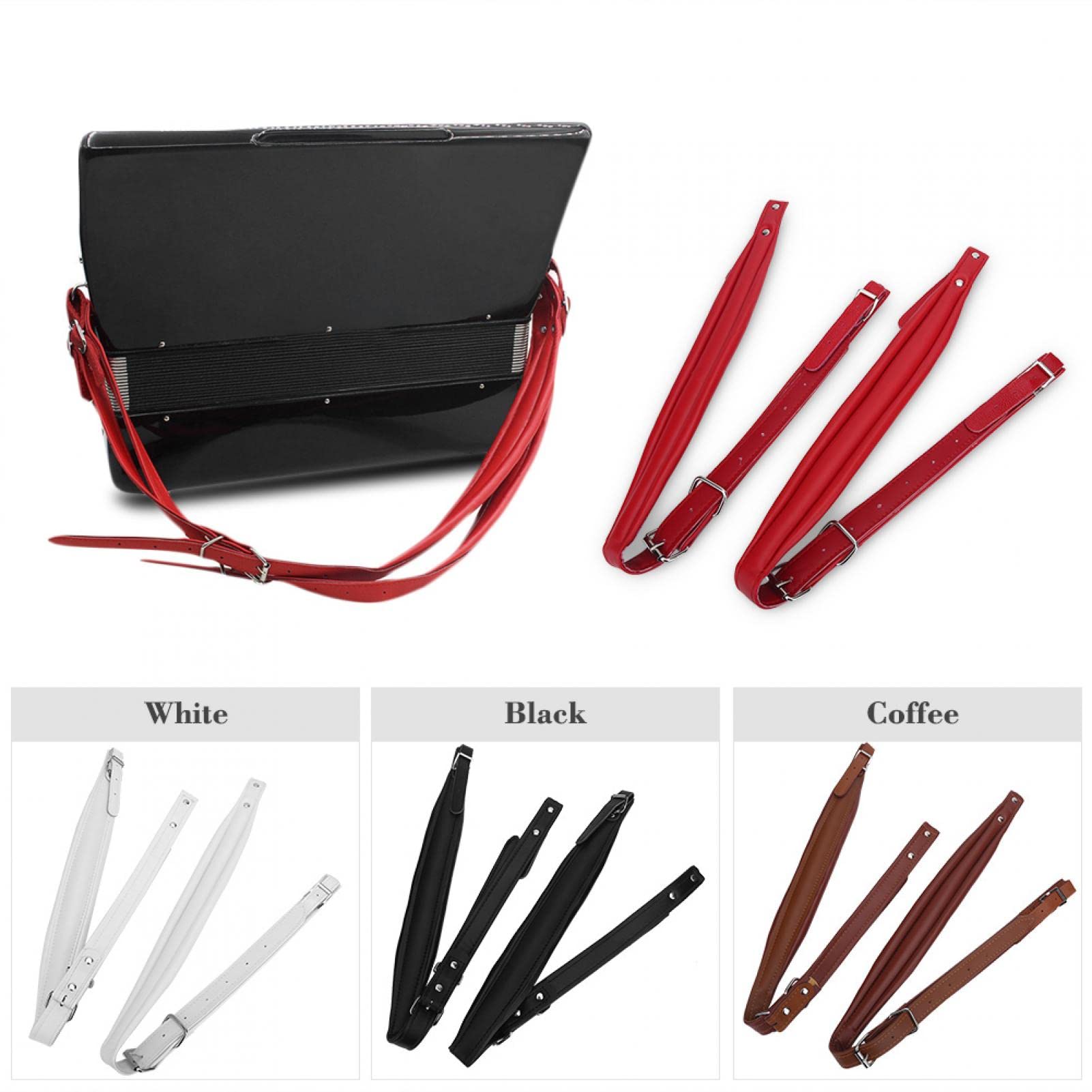 Cinghie Per Fisarmonica In PU - Spallacci Regolabili Per Fisarmonica 16-120 Bassi - Foto 6