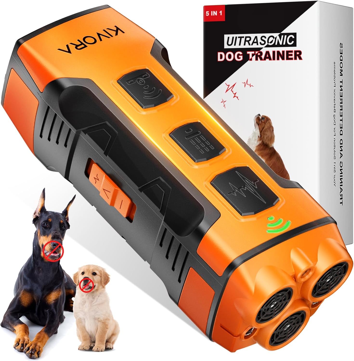 Dog Bark Deterrent Devices,7-in-1,Anti Barking Device for Dogs Stop Neighbors Dog,Control 20-50kHz Ultrasonic,Humane-Safe Alternative to Shock Collars for Dogs Training Stopper Indoor/Outdoor