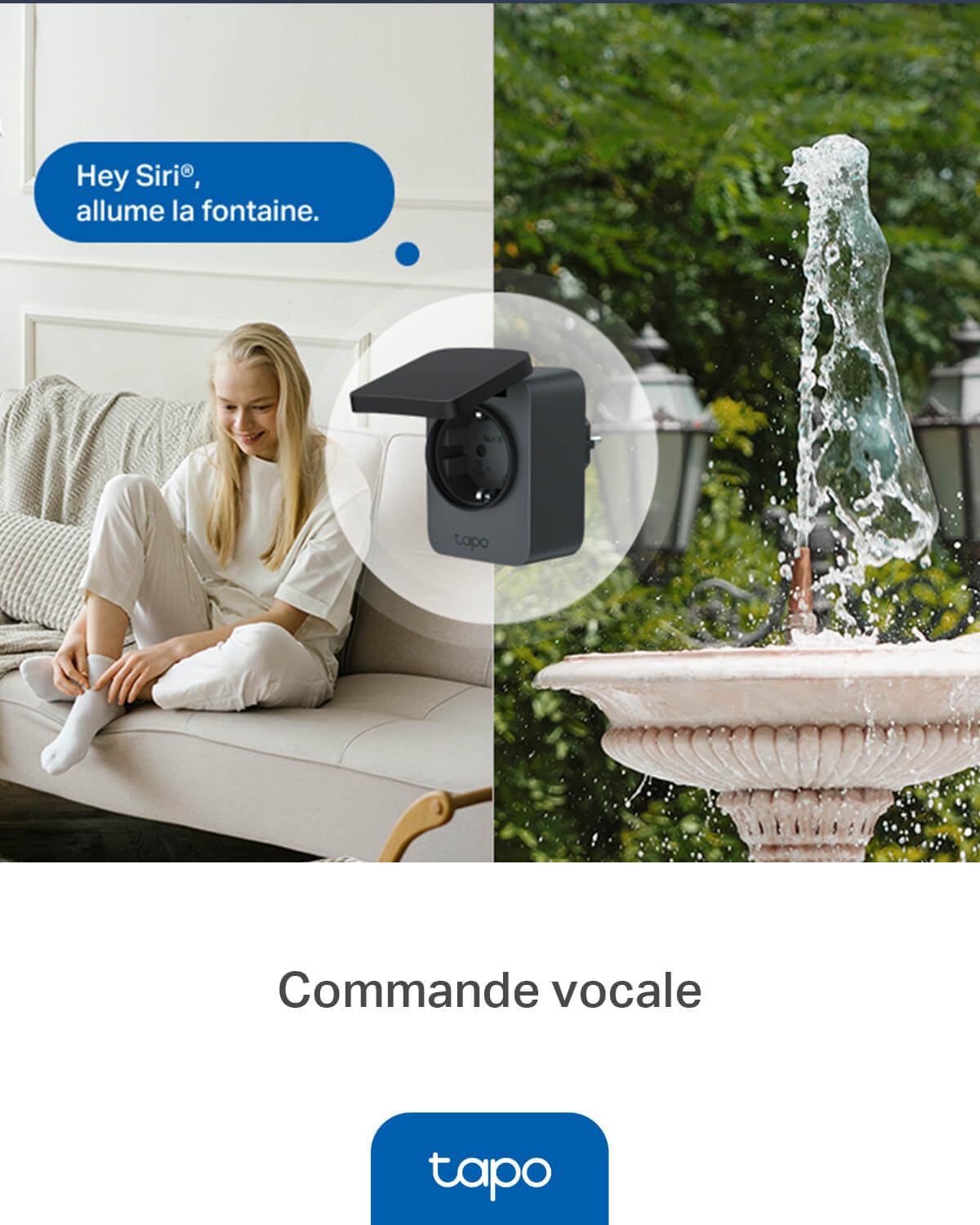 Tapo Prise Connectée Extérieure WiFi Matter, Prise Programmable Extérieure 16A IP54 Étanche, Suivi Consommation Énergie, Commande Vocale/à Distance, Compatible Home Kit, Alexa, Google Home Tapo P410M
