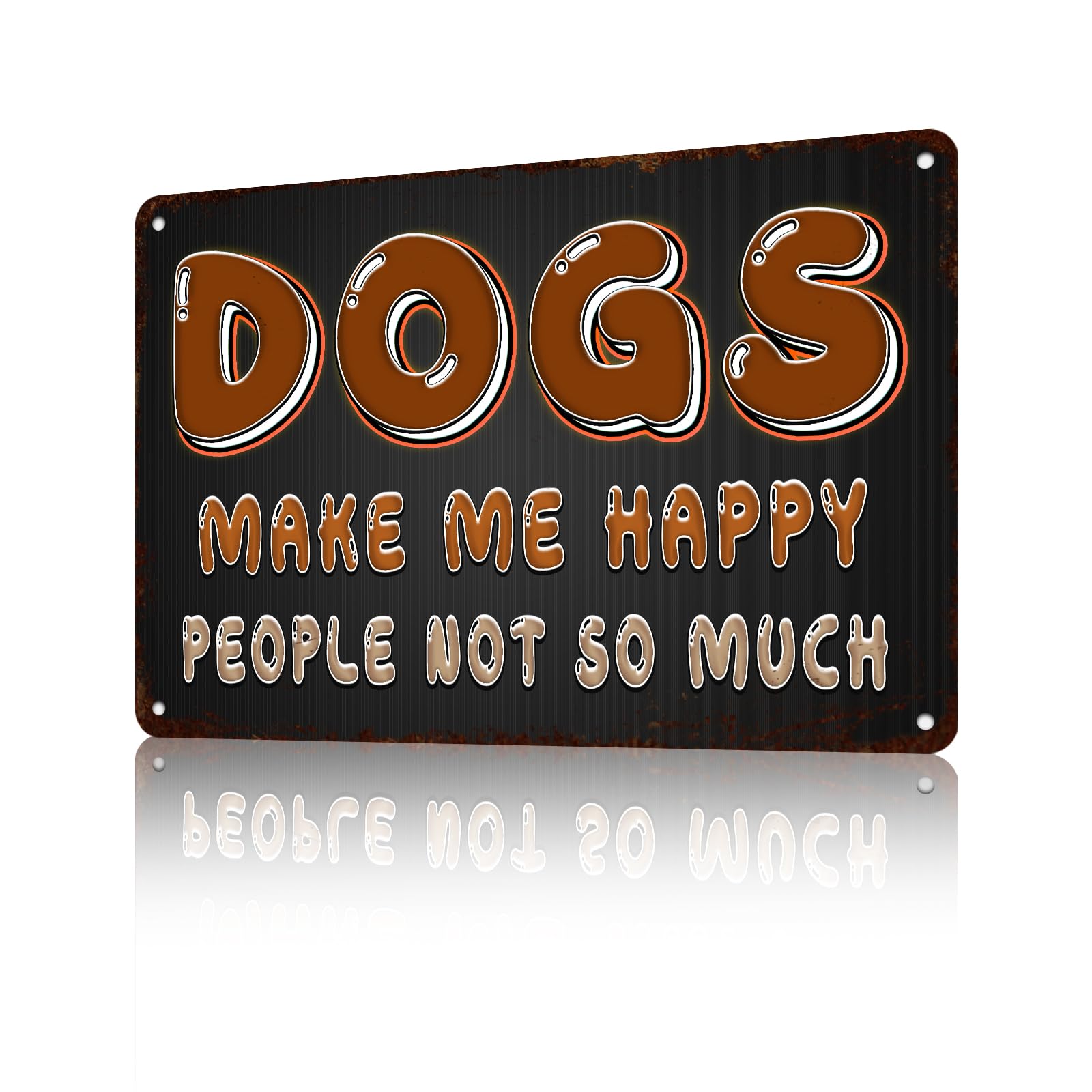 Anceky Funny Tin Sign Dogs Make Me Happy PeopleSo Much Metal Sign Wall Decor for Home Bedroom Kitchen Garage Club 12×16 Inch