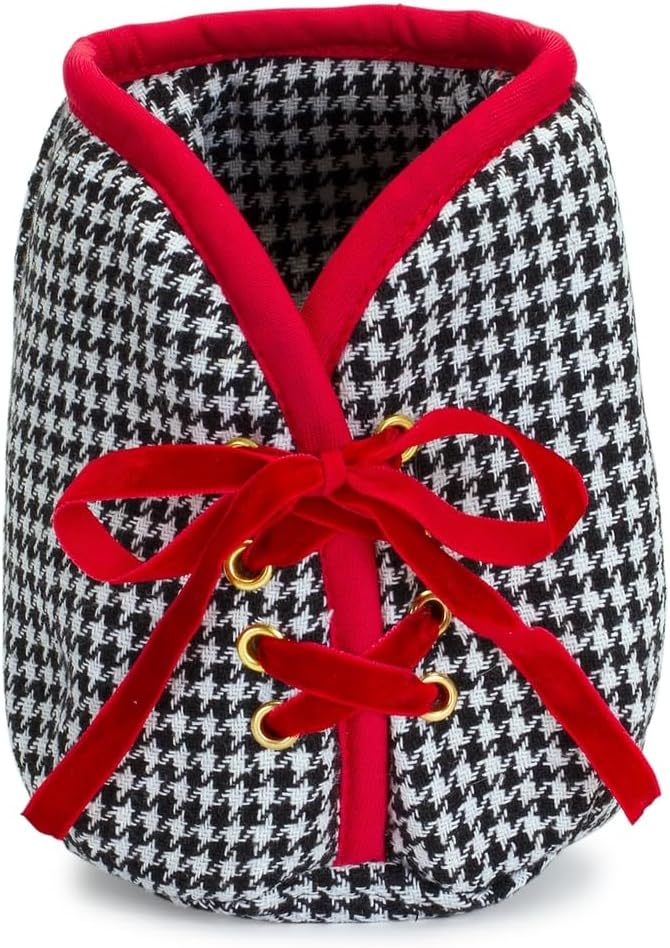 Houndstooth Christmas Tree Pot Cover 5" H