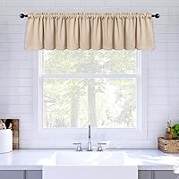 Vista 8 de MIULEE Cenefa de ventana opaca de primavera para dormitorio, cocina, baño, sala de estar, oscurecimiento de bolsillo para barra, cenefa de cortina