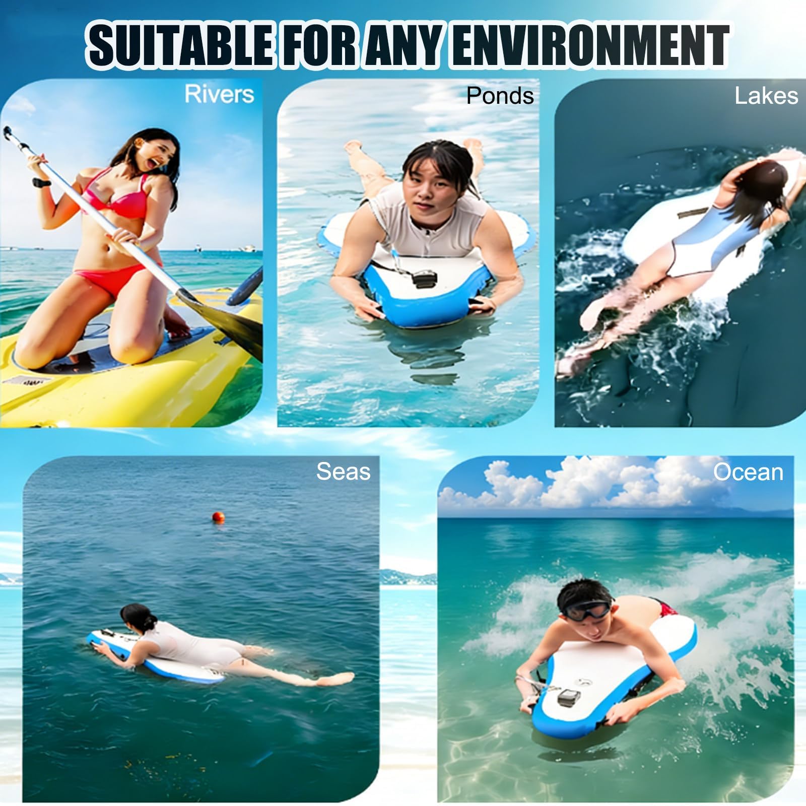 Tabla de Surf Eléctrica Jet Board, Scooter Acuático Motorizado 500W/700W | Velocidad 3–7/9km/h, Modo Dual, Autonomía 40–130min, Profundidad 40m, Carga 115kg, Paddle Surf Hinchable