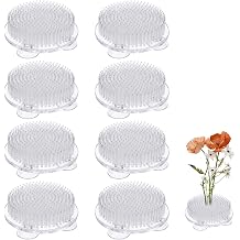 8pcs Flower Frogs for Arrangements, Transparent Ikebana Vase Insert, Secure Floral Arrangement Holders for Wedding Bouquets and Home Decor, Floristry Supplies with Diamond File