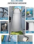 Pop Up Privacy Tent with Reinforced Frame, Portable Camping Shower Tent, Full Coverage Camping Toilet Changing Room for Outdoor Use - UV Protection