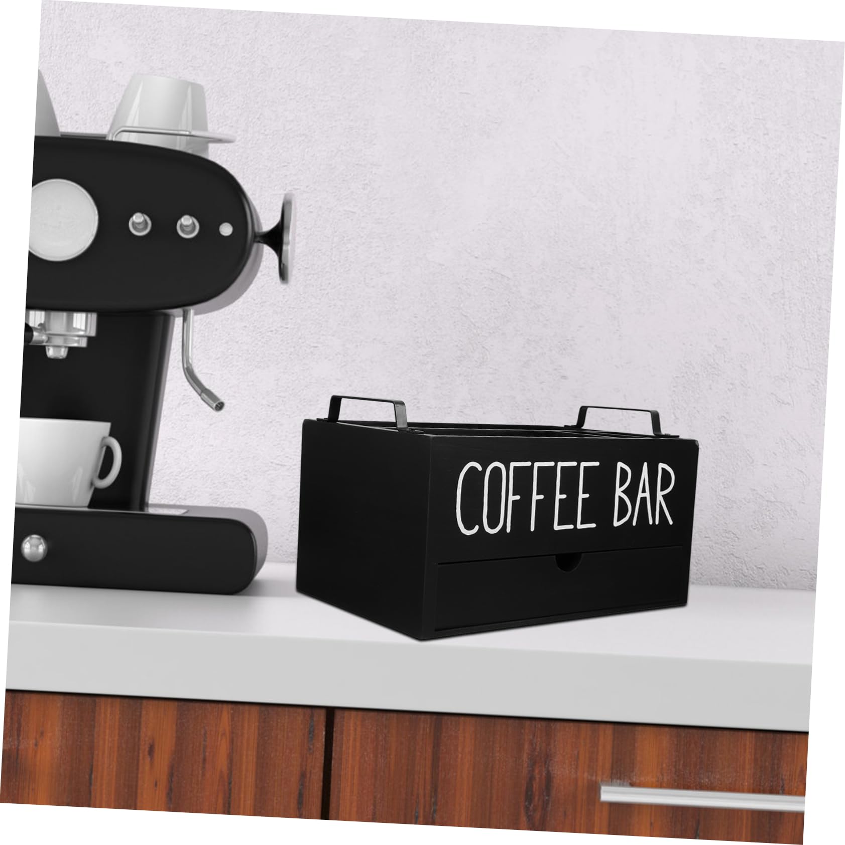 Organizzatore Cassetto in Legno Nero per Cialde Caffè 1 Pz