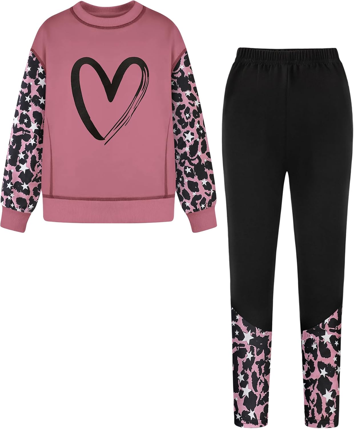 6-14Y Girls Sweatshirt Leggings Set Teen Girls Fashion Outfits Sweapants Clothing Set