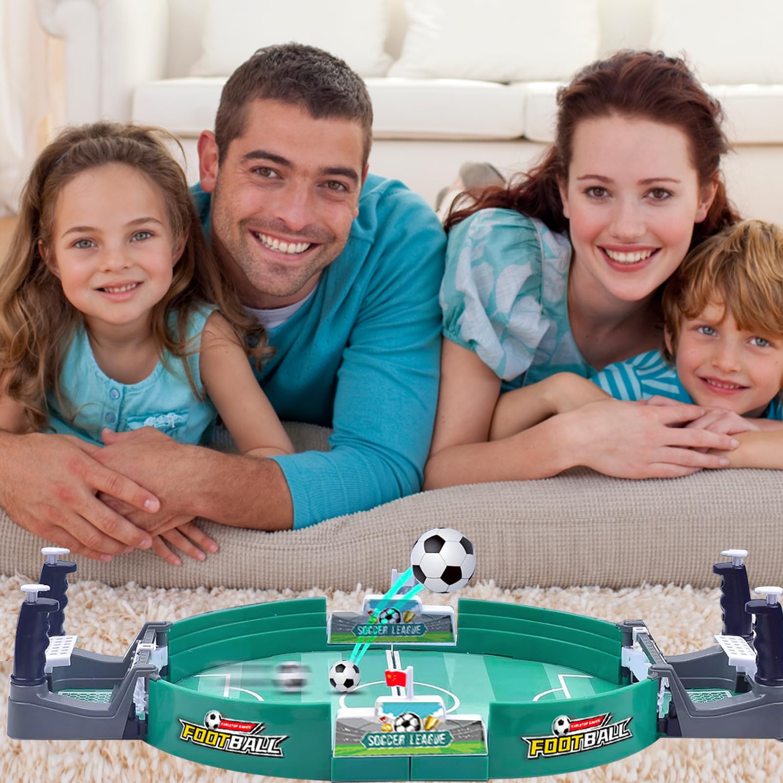 Futbolín de Mesa Familiar Mini | Juego Interactivo para Padres e Hijos | Juguete para Niños 3+ y Adultos | Montaje Fácil | Kit Compacto