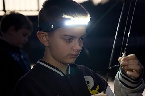 Miniatura 8 de Faro táctico recargable de haz ancho LED de 230, recargable USB-C con sensor de movimiento, 350 lúmenes, IPX4 impermeable, lámpara de cabeza para