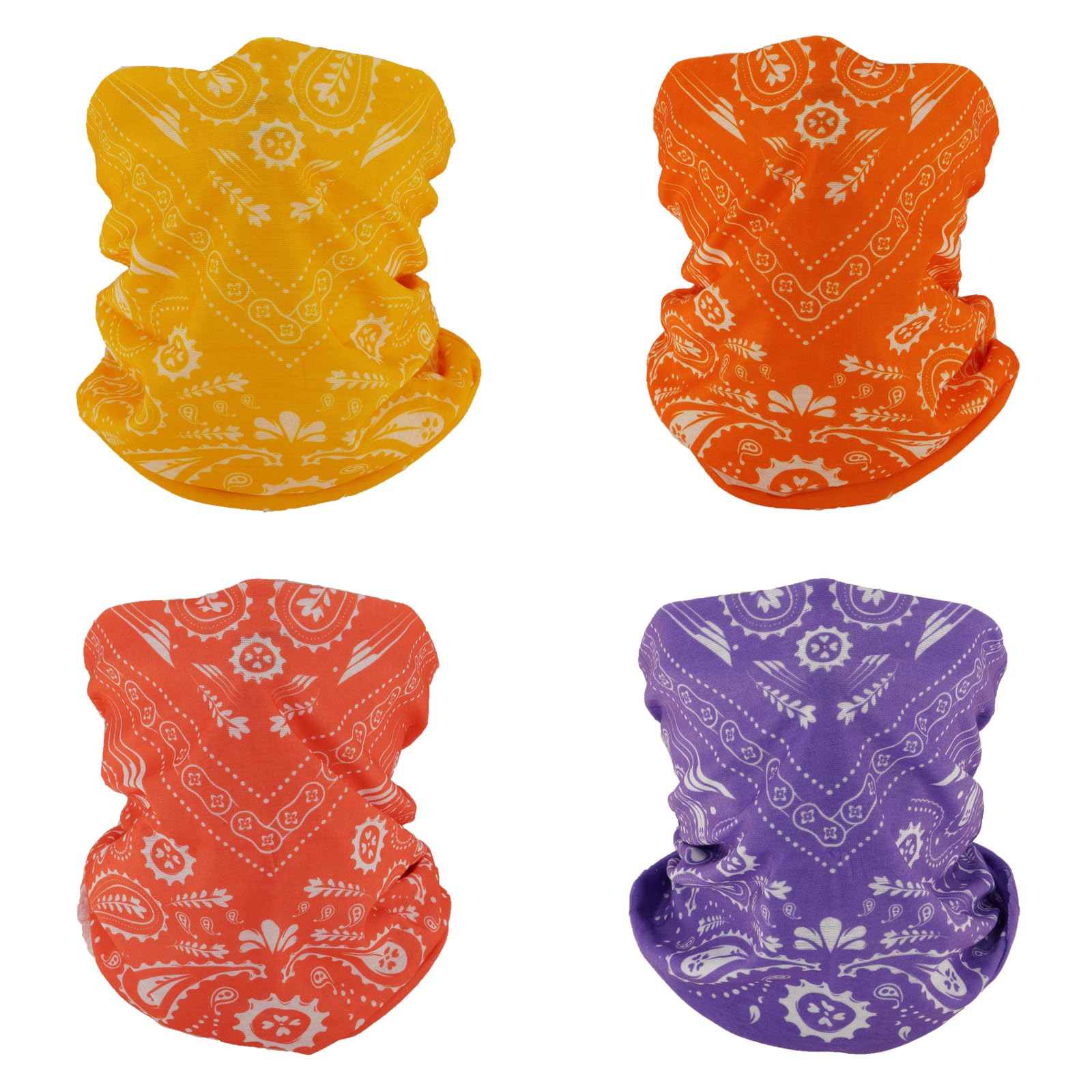 Lot De 4 Bandanas Multifonctions - Polyester Respirant, Cache-cou, Bandeau, Masque, Idéal Sport Et Plein Air