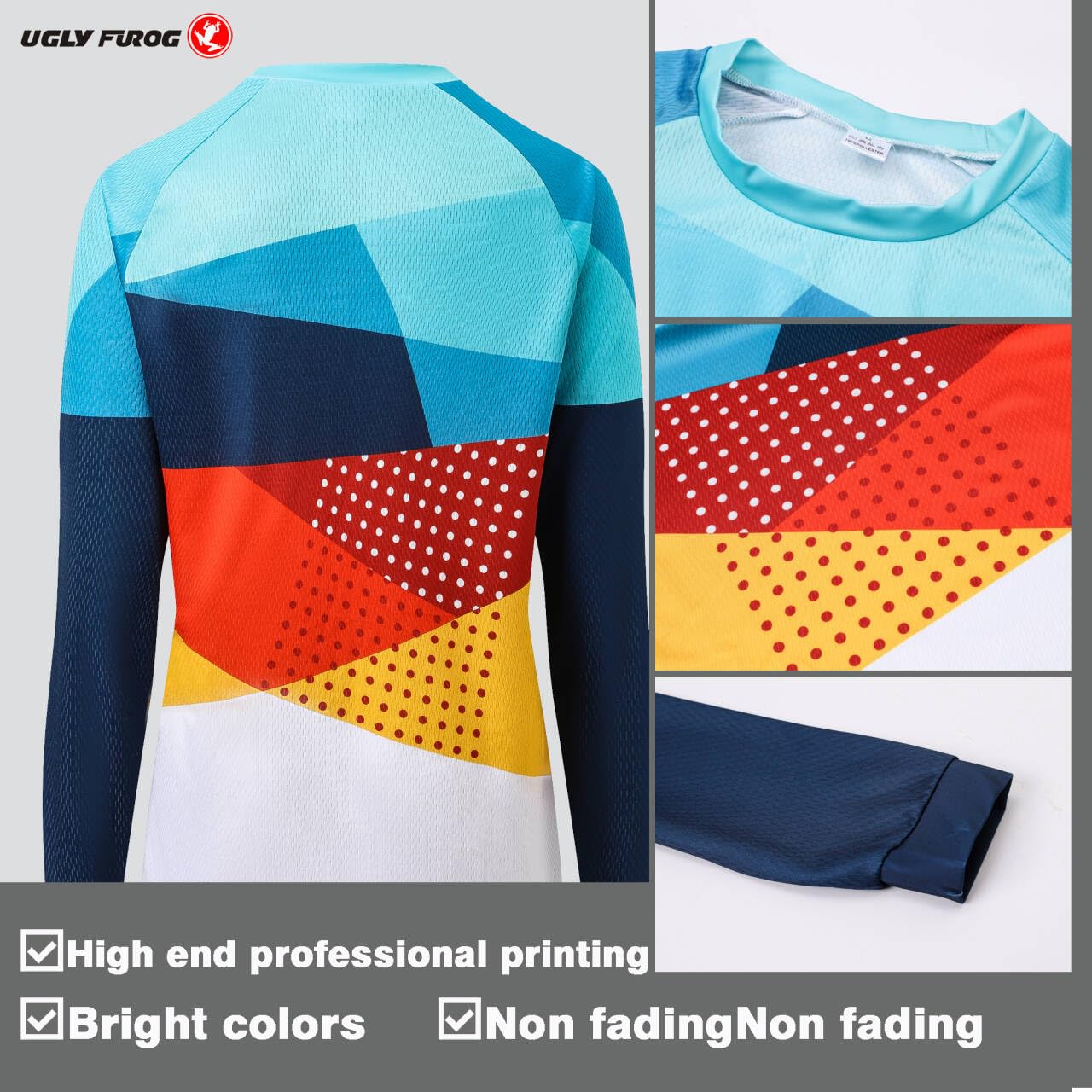 UGLY FROG MTB Jersey Damen Langarm Downhill Trikot Radtrikot Mountainbike Freeride BMX Fahrradtrikot Motocross Offroad Bekleidung 210LINSJ2601LONGnv