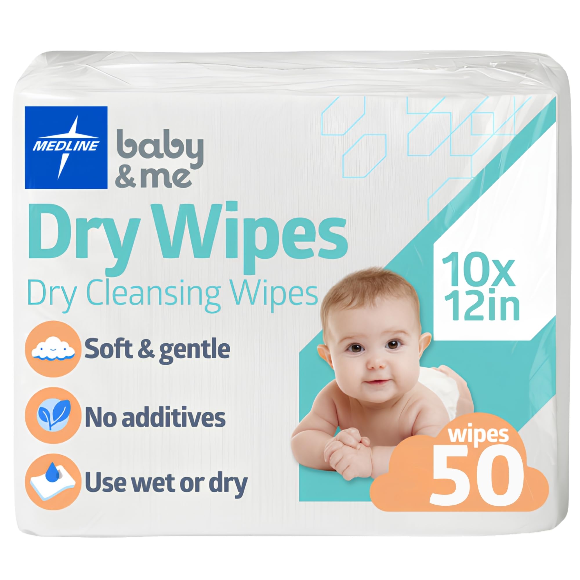 Medline Baby-Soft Dry Cleansing Cloths, 10 x13 in, 500 Count — Amazon image 8