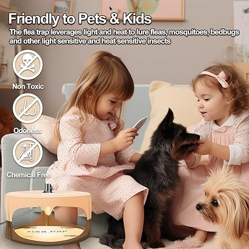 Miniatura 2 de Trampas para pulgas para el interior de tu hogar, paquete de 2 unidades, trampa para pulgas para control de plagas en interiores, mata insectos con