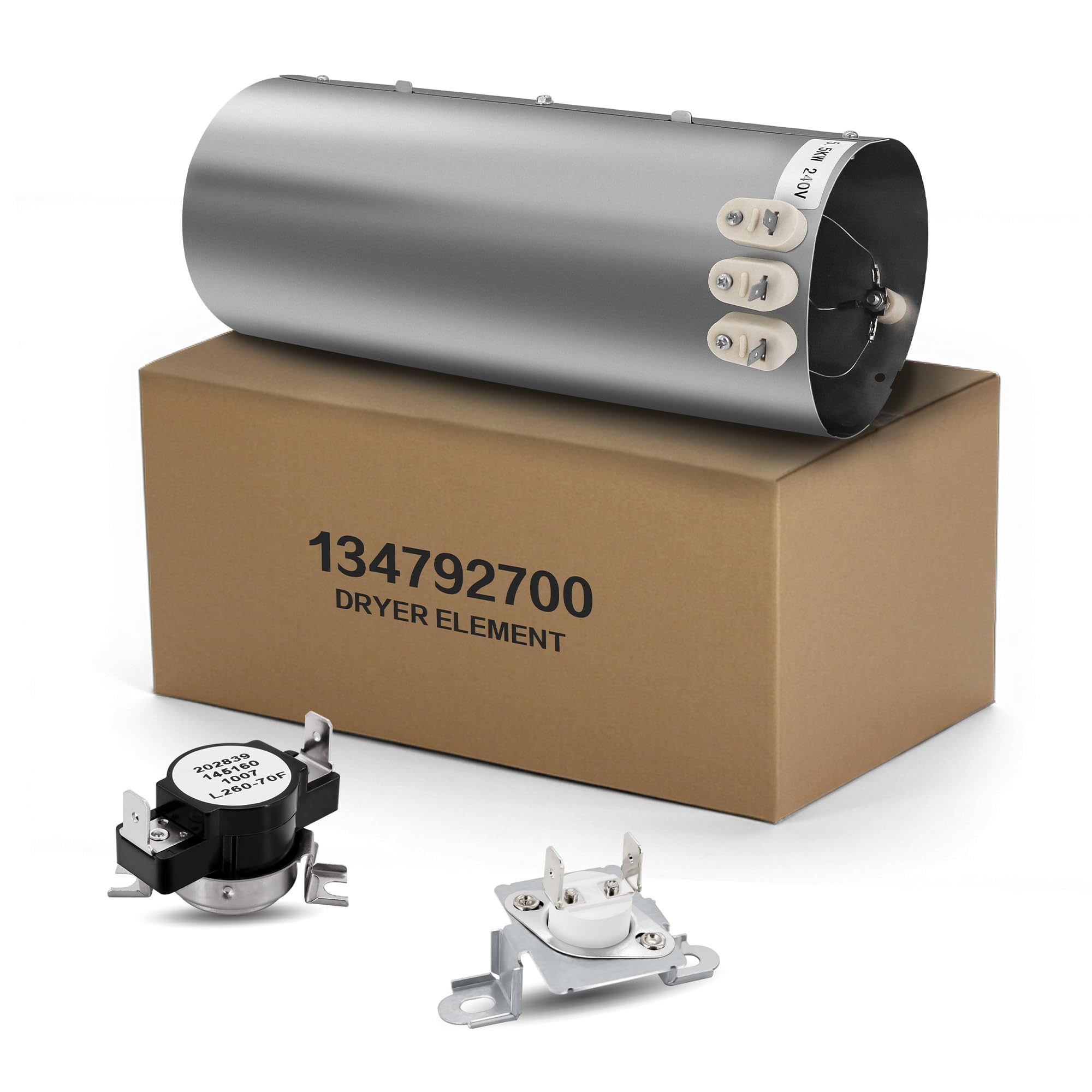 134792700 Elemento calefactor para secadora, termostato 3204267 y limitador térmico 137032600