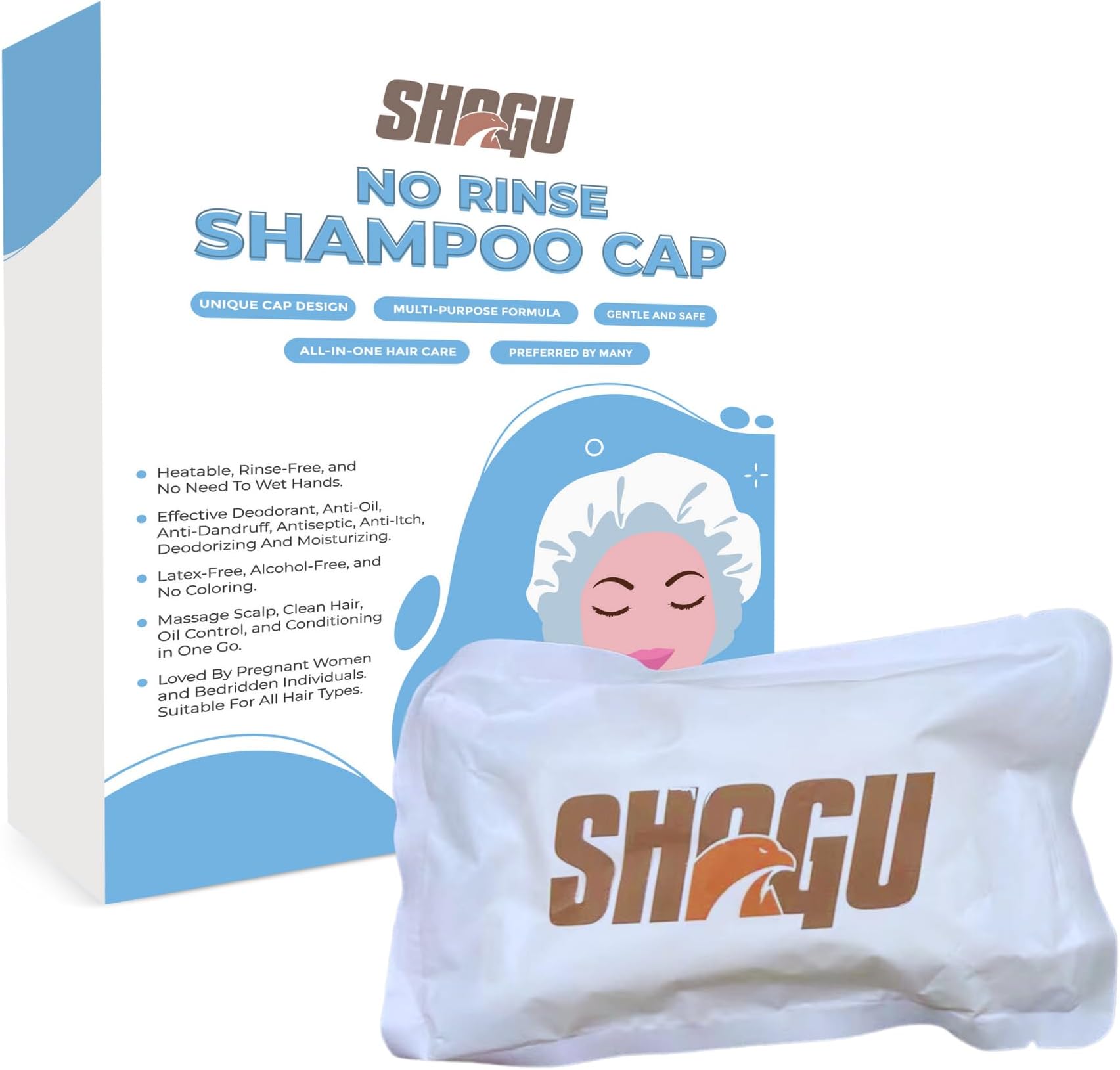 MedVance No Rinse Shampoo Cap Rinse Free Shower Cap that