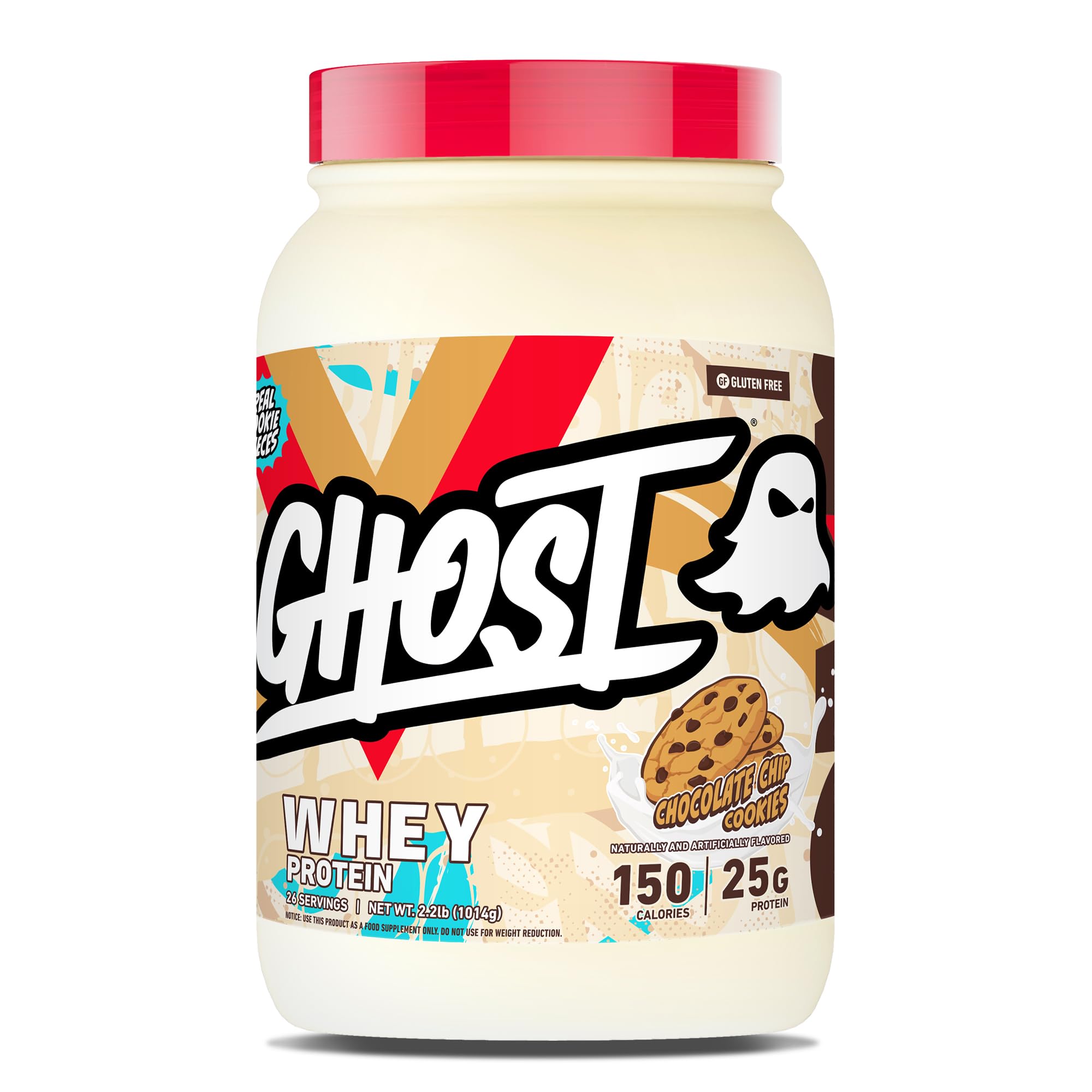 GHOST Whey Protein Powder, Nutter Butter - 2LB, 26G of Protein - Whey Protein Blend - ­Post Workout Fitness & Nutrition Shakes, Smoothies, Baking & Cooking - Cookie Pieces Inside — view 19