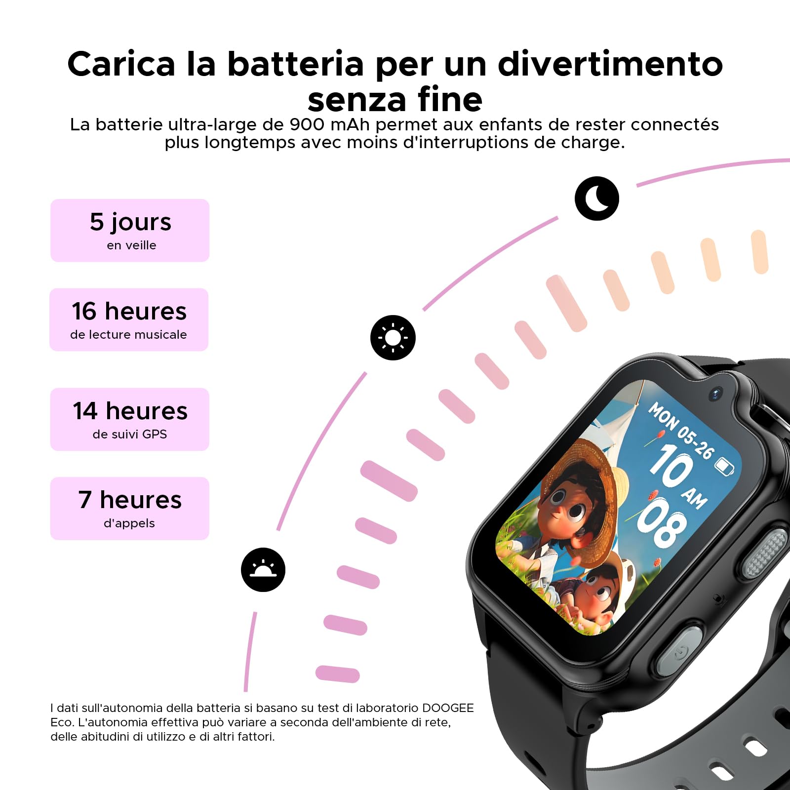 Anyscene S3 Montre Connectée Enfant GPS, Écran HD De 1,72 Pouces, Appels Vidéo 4G LTE, Étanchéité IP68, Mémoire de 16 Go, Batterie 900 mAh, Podomètre Réveil Jeux Cadeau Anniversaire, Noire