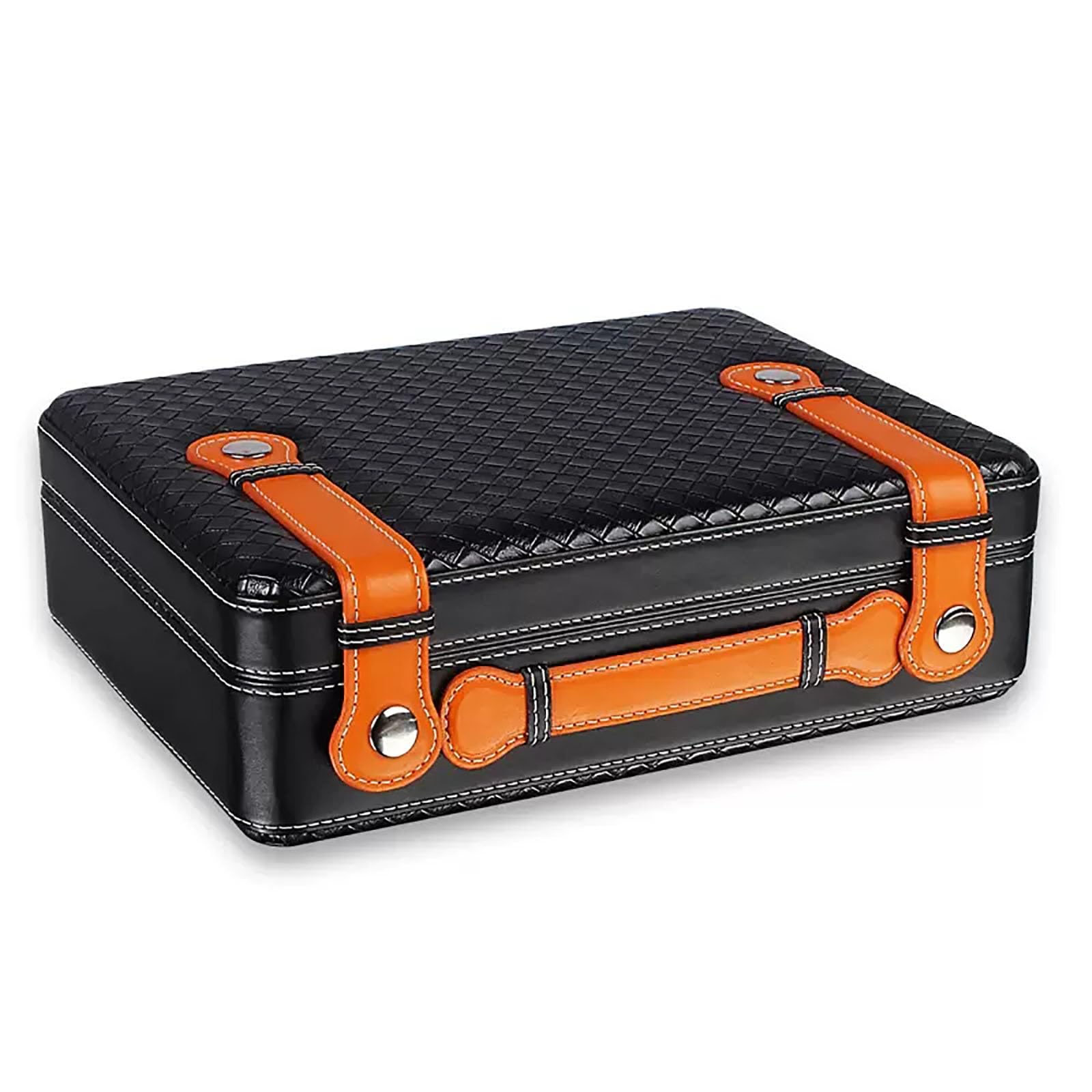 Portasigari,Custodia per Sigari in Pelle da Viaggio in Legno di Cedro,Portatile per Sigari in Pelle da Viaggio Igrometro Integrato,Custodia per Sigari da Viaggio Humidor,Umidificatori (Color : Negro
