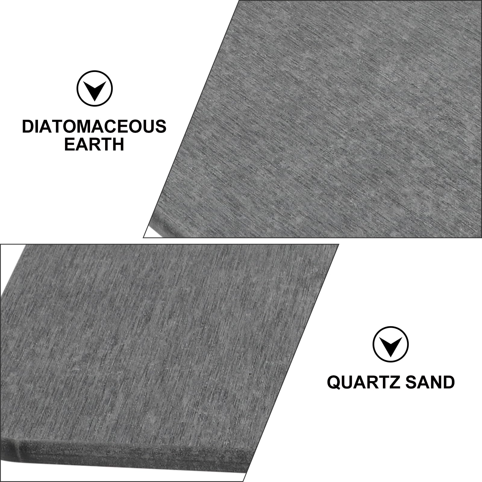 Tappetino Assorbente ad Asciugatura Rapida 40x30cm in Terra Diatomacea Materiale Naturale di Quarzo e Superficie Antiscivolo per Bagno e Cucina