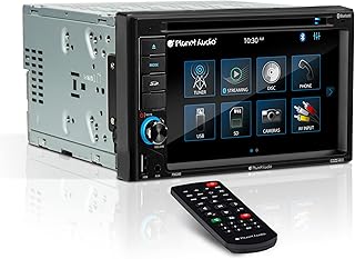 Planet Audio P9628B Car DVD Player - Double Din, Bluetooth Audio and Hands-Free Calling, 6.2 Inch LCD Touchscreen Monitor, MP3 Player, CD, DVD, WMA, USB, SD, AUX in, AM/FM Radio Receiver