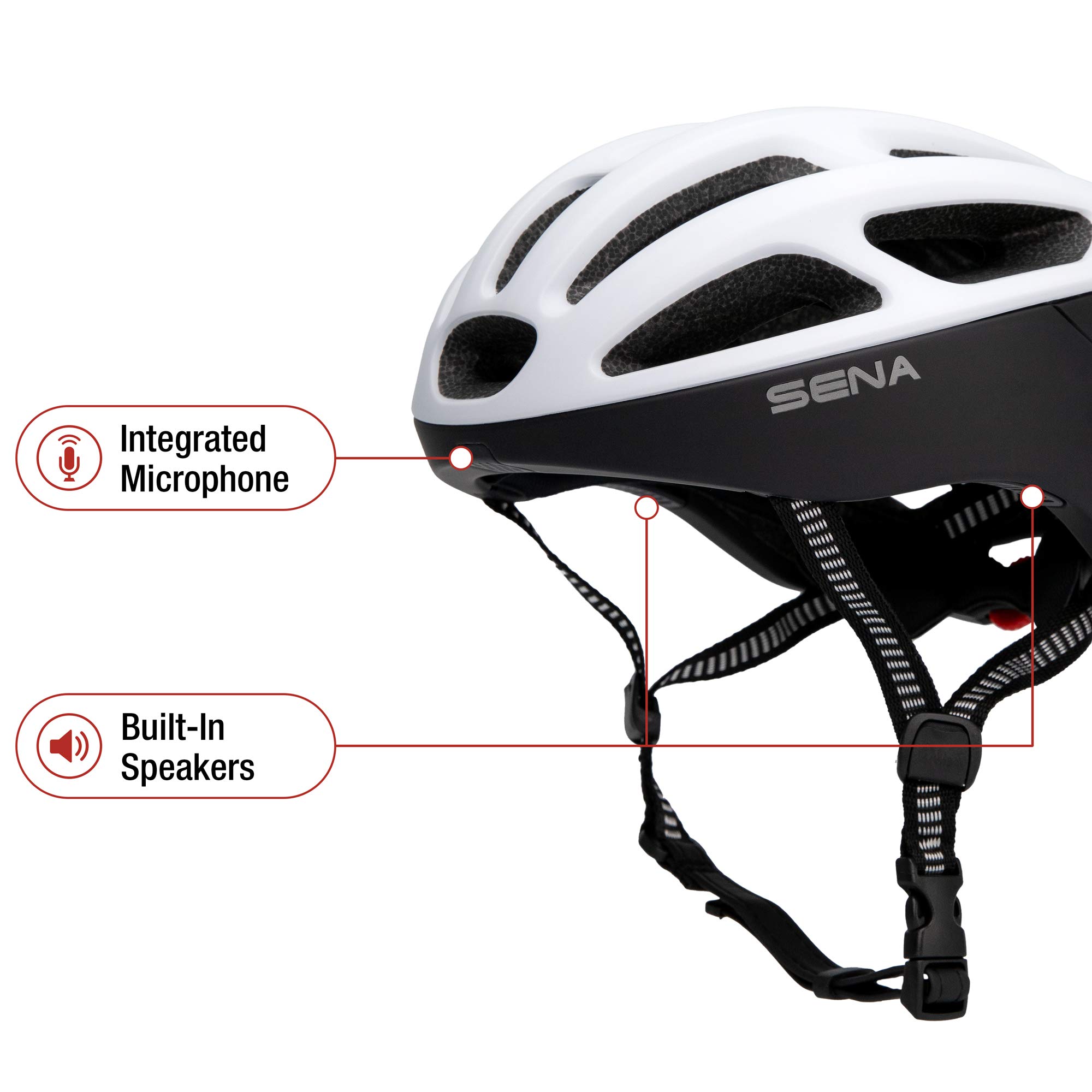 Sena Unisex-Adult Smart Cycling Helmet (Matt White, Large)