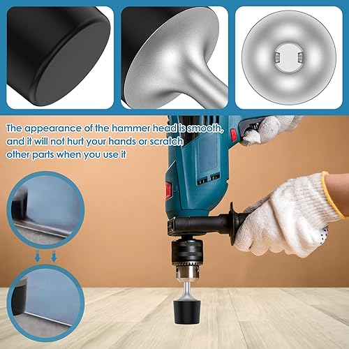 Miniatura 6 de Hammer Head Round Shank, Heavy Duty Steel Wear Resistant Rotary Hammer Drill Head, Easy Installation Hammer Accessories for Hammering Metal Sheet