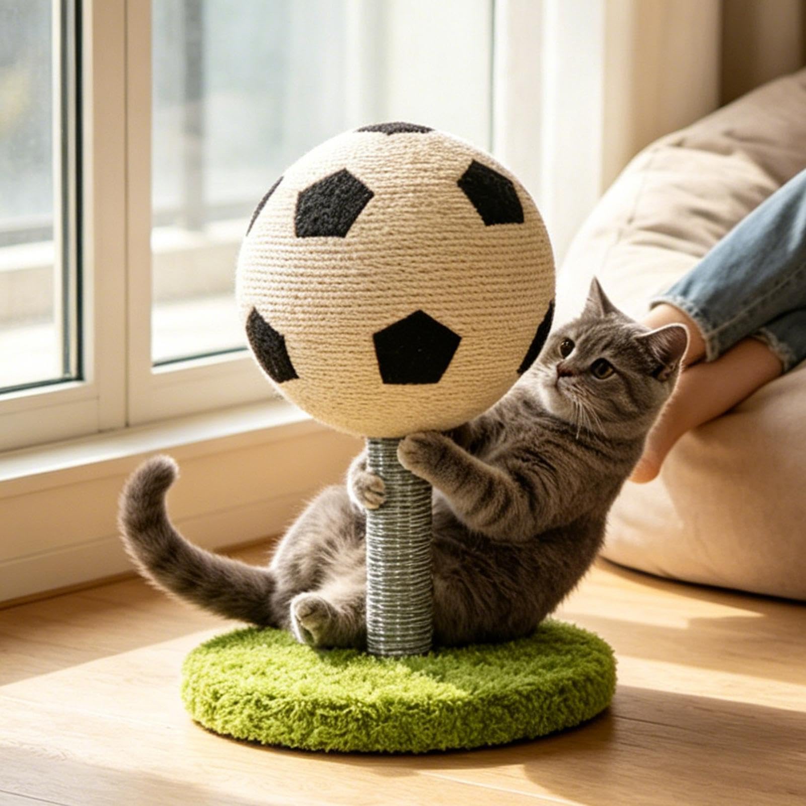 Pelota Rascadora para Gatos Pelota de Fútbol Rascadora para Enriquecimiento | Pelota de Ejercicio para Mascotas Pequeñas Interior Y Exterior Del Estrés Diversión Ejercicio Y Adiestrami