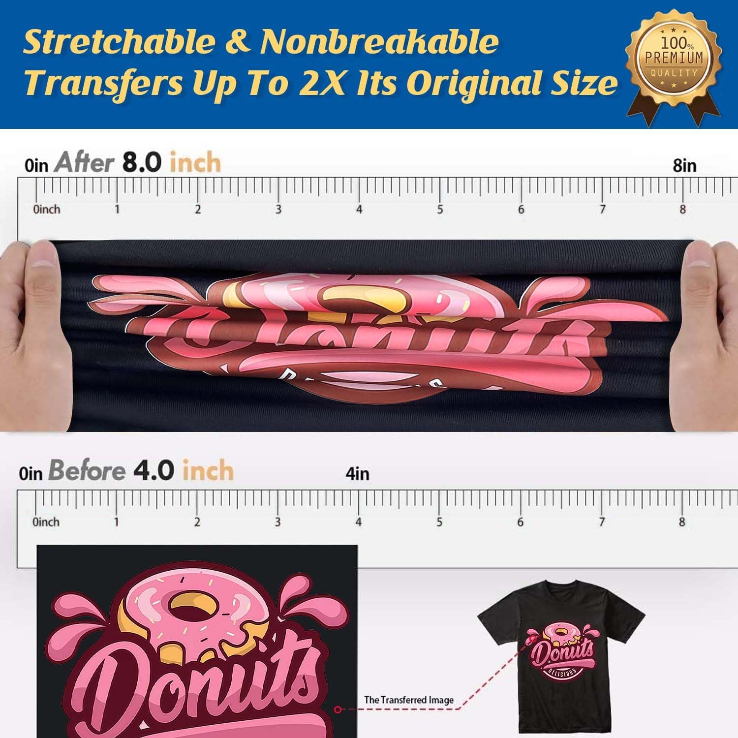 TransOurDream Heat Transfer Paper for Dark T Shirts (100 Sheets, 8.5x11", Dark 1.0) Iron on Transfers Paper for Inkjet Printer Printable Heat Transfer Vinyl for Dark Fabrics