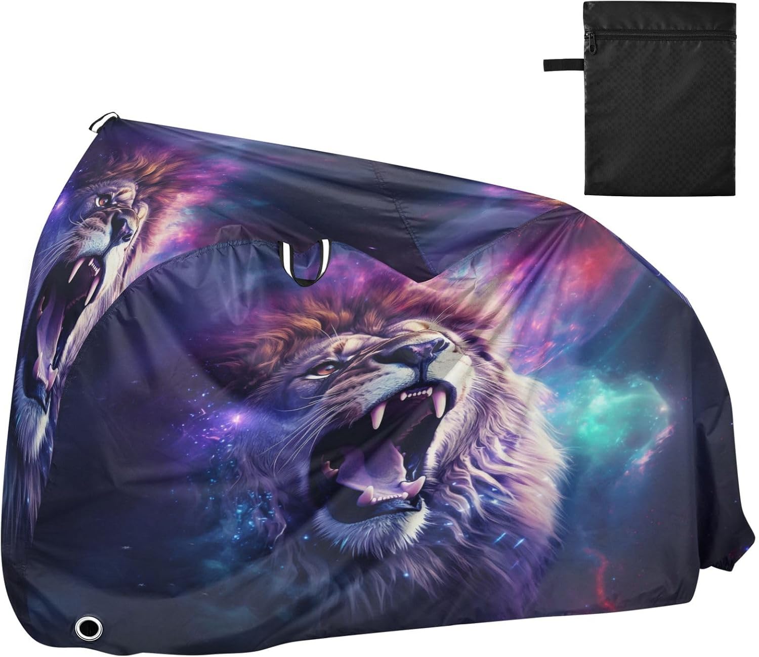 ALAZA Lion Howling Bike Cover Waterproof Outdoor Ebike Bicycle Covers Tarp Protection for 1/2 Bikes, Sun UV Dust Wind Proof