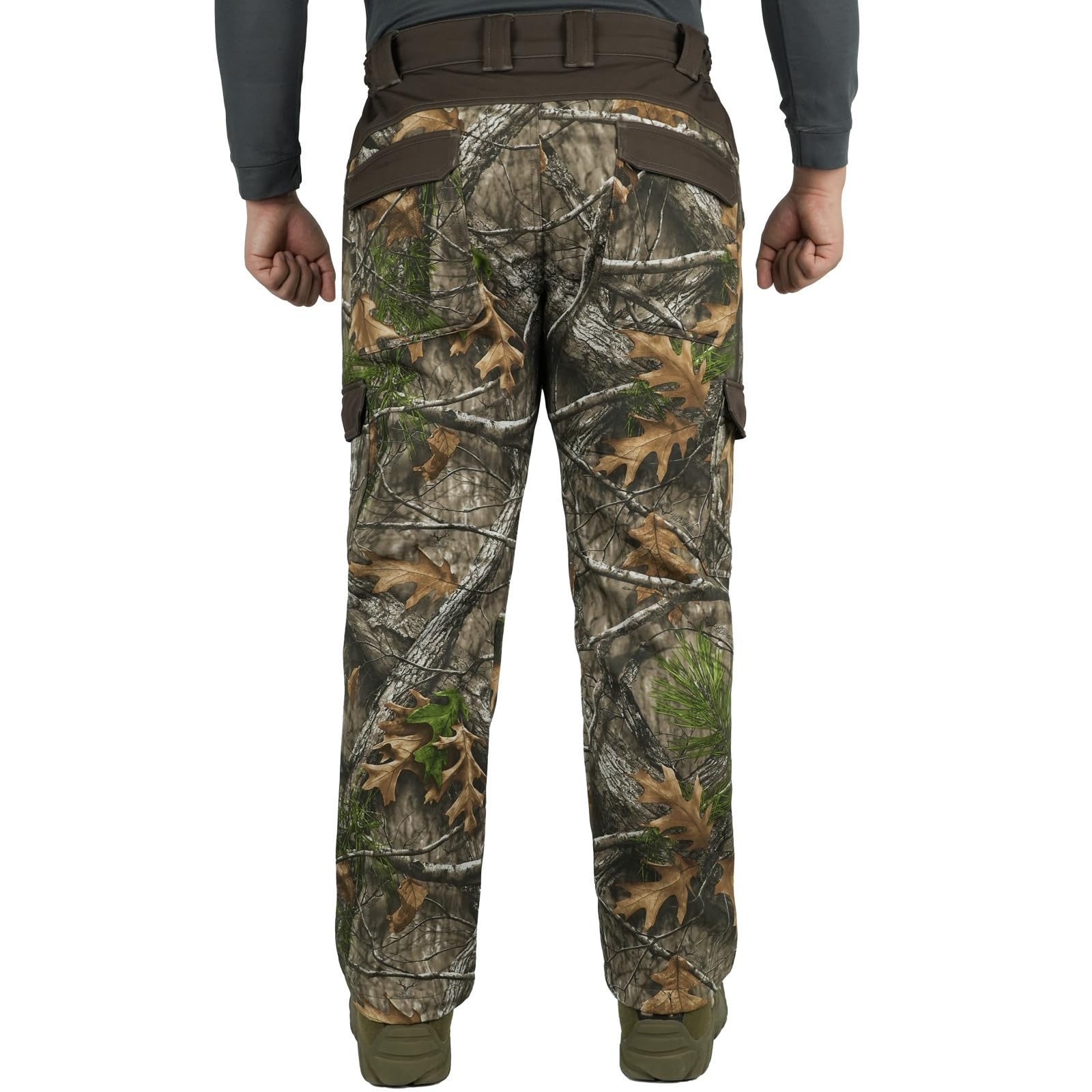 Jagdhose Herren Winter, Tarnung Jagd Wasserdicht Hosen, Lautlose Jagdhosen mit Fleec, Outdoor Hose Camouflage für Jagd Wandern Trekking Angeln
