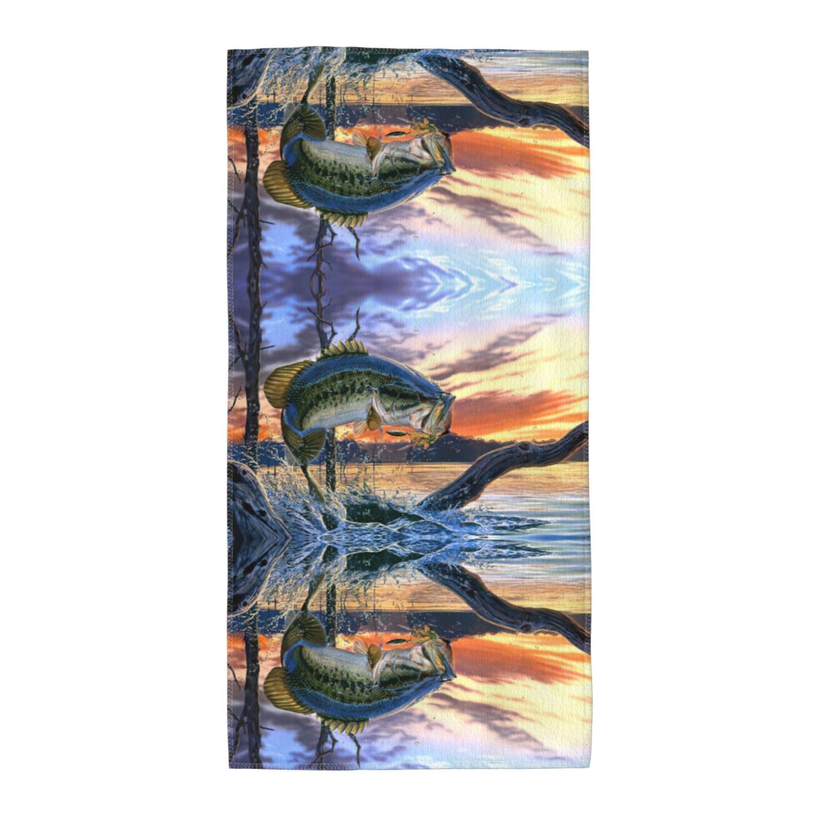 WYCZHY Big Fish Printed Quick Dry Beach Towel For Camping Travel Vacation