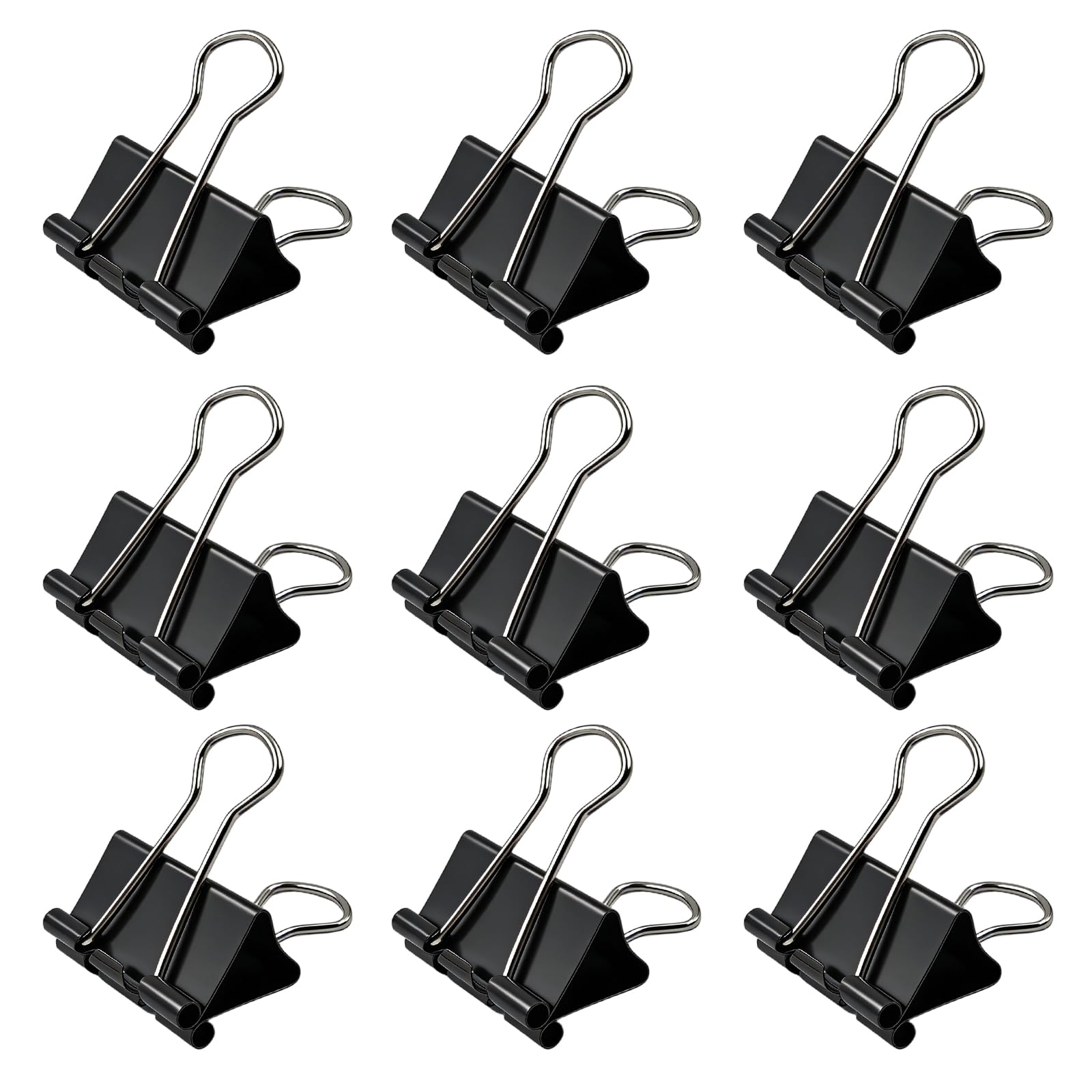 60 Pcs Binder Clips, Black 25mm Bulldog Clips, Metal Foldback Clips Medium Paper Clips Paper Clamps Binder for Office Supplies, Home, Kitchen, Shops, School Document Organizing(Black)