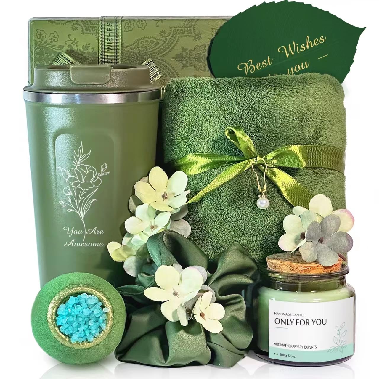 Thank You Gifts for Women - Personalized Spa Gift Basket Set for Mom, Wife, Girlfriend, Sister, Friends, Her - Happy Birthday, Christmas, Valentine's