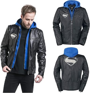 Chaqueta de cuero con capucha para hombre - PEERUS -