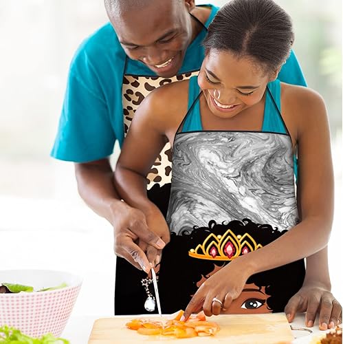 Miniatura 7 de Eurzom 3 delantales afroamericanos para mujeres negras, delantales de arte impermeables con estampado africano para hornear, jardinería, cocina,