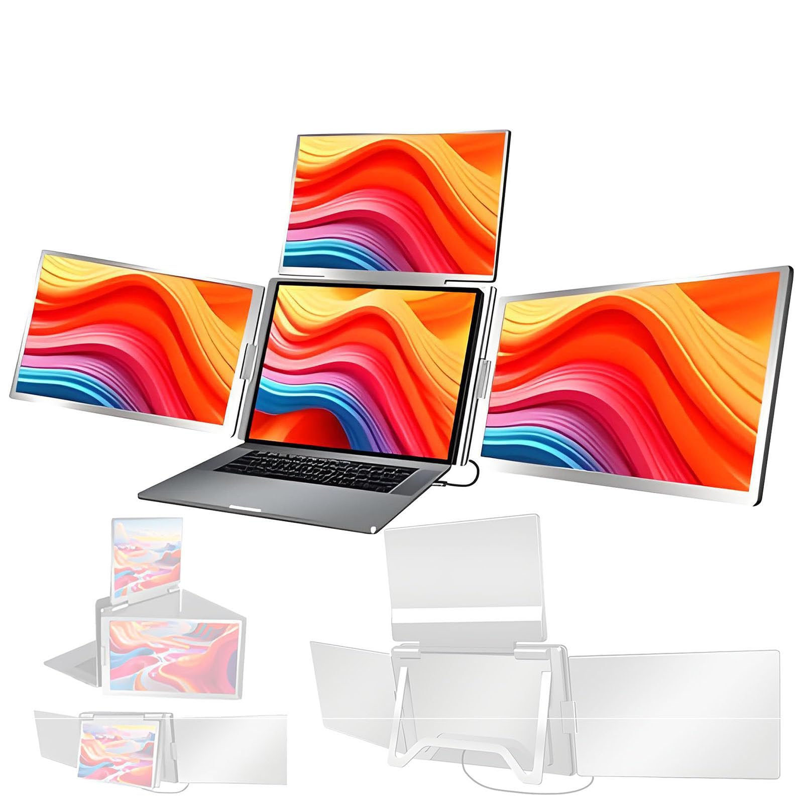 Zewnętrzny Monitor Rozszerzający Z Trzema Ekranami do Laptopa 15.6‑inch
