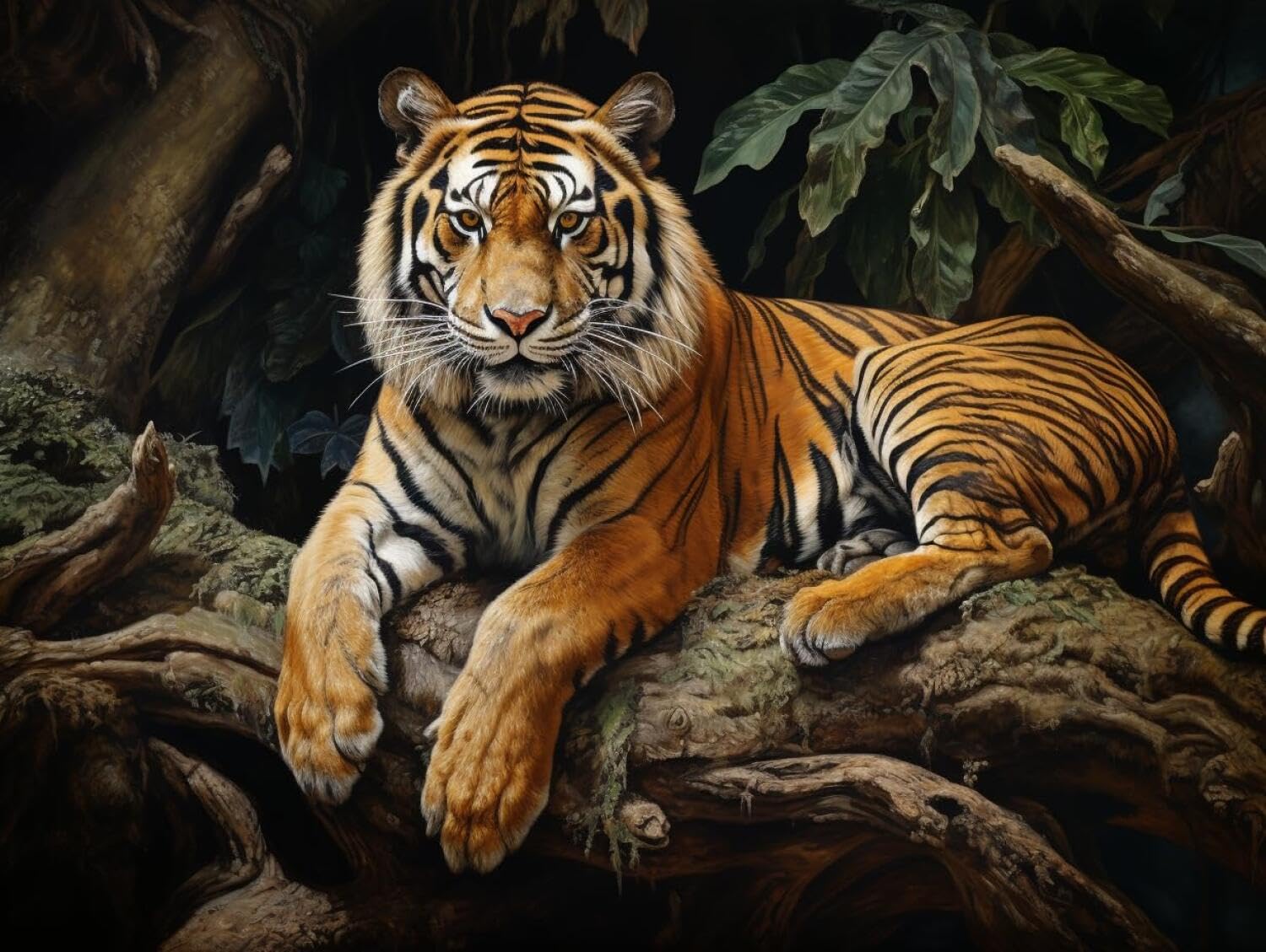 Rqwybcaxn DIY Latch Hook Rug Kit Forest Tiger 55x75cm