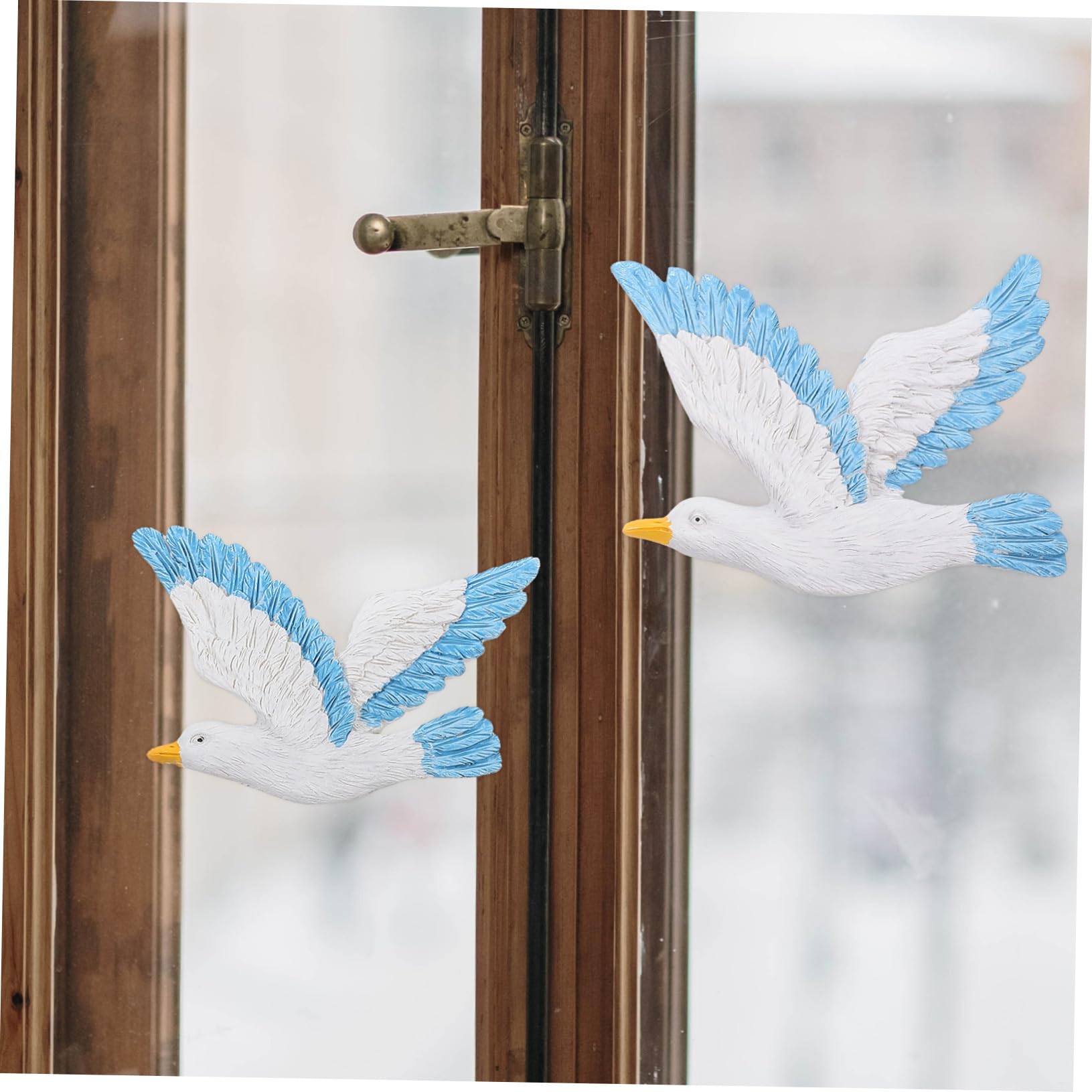 3 pezzi Gabbiani in Resina da Appendere Decorazione Murale Creativa con Uccelli Marini Blu Ornamentazione per Parete Soffitto e Alberi Idea Decorativa per Casa e Soggiorno