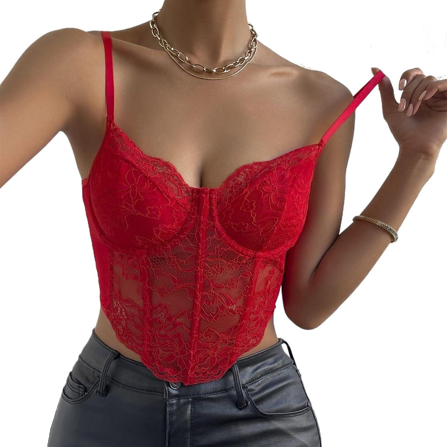 トップス meltthelady eyelet corset camisole 71Xp3ndHB7L.jpg