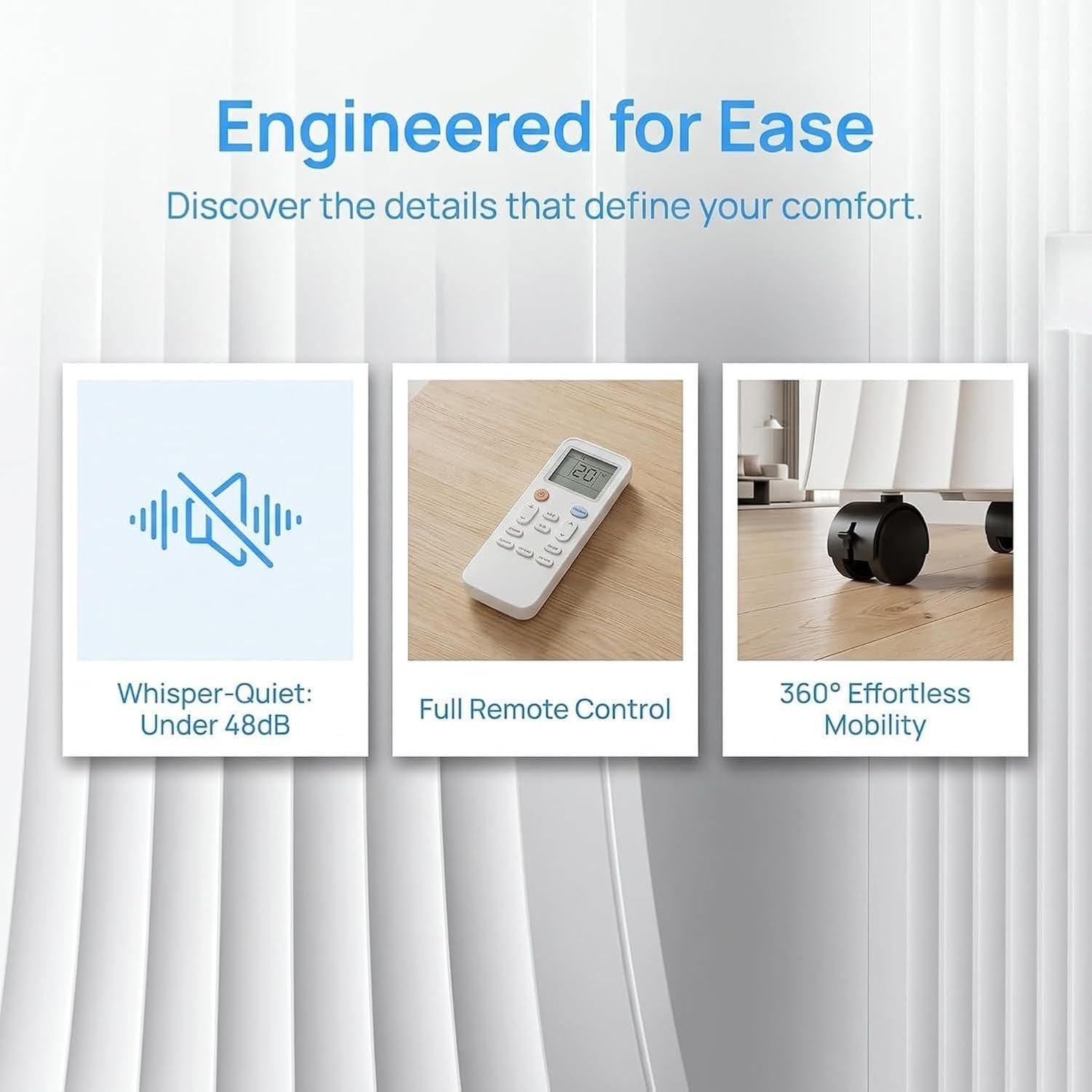 Aire Acondicionado Portátil 10000 BTU, Enfriamiento para Habitaciones hasta 32 m², Unidad de Aire Frío Inteligente y Silenciosa con Mando a Distancia, Modo Desc, 12000 Btu, 12000 BTU