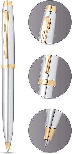 Miniatura 2 de Sheaffer Bolígrafo cromado 100 con ribete dorado