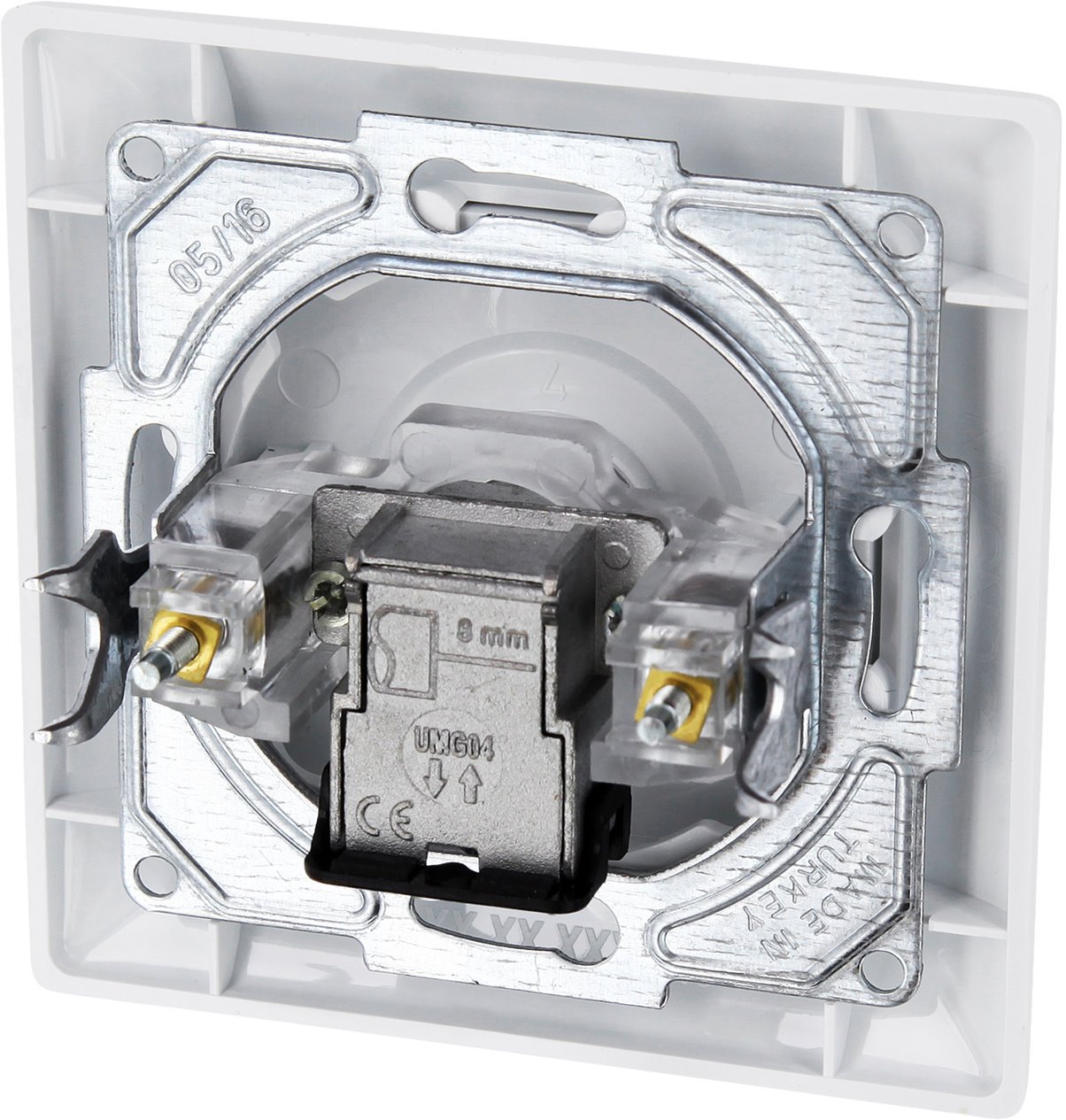 Unterputz Antennendose 1-Loch Sat End F-Stecker, All-in-One, Serie G1 reinweiß