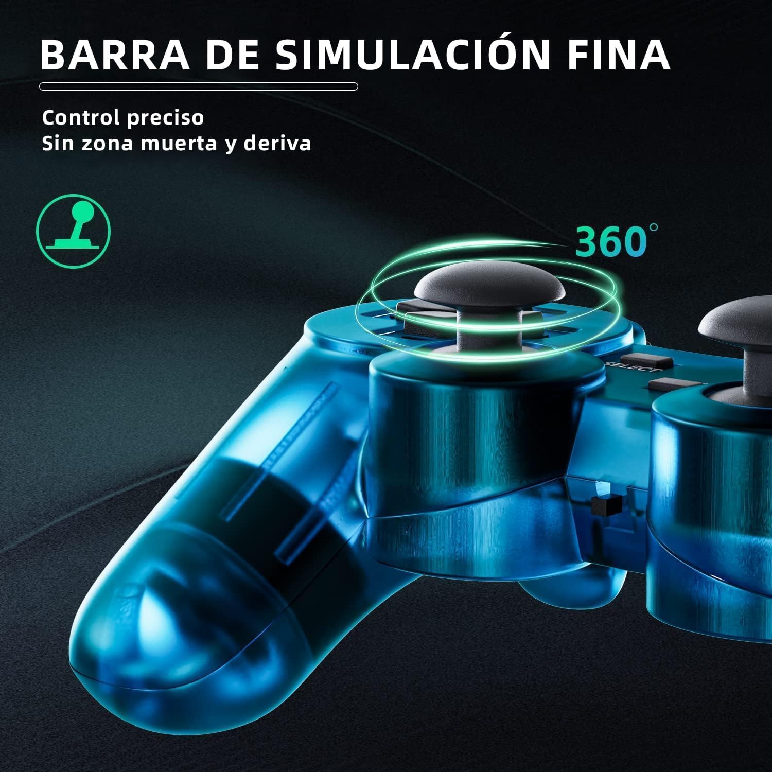 AUFGLO Retro Mando inalámbrico clásico para P-s2/DS2/PC (Rojo+Azul)