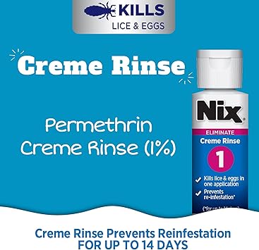 Nix Lice Treatment Family Pack, Kills Lice & Eggs, 2 Bottles Permethrin Creme Rinse (2 Fl Oz Each) & 2 Lice Combs