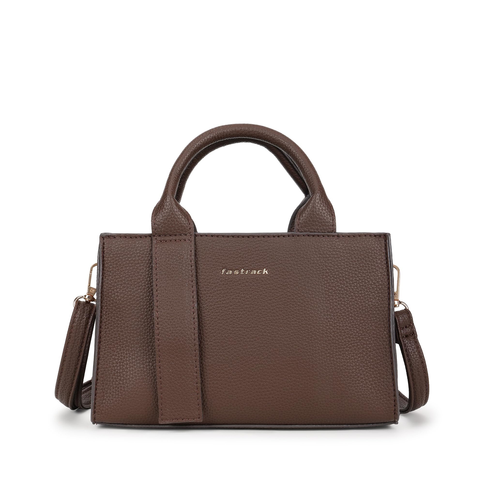 Chic Brown Satchel Bag | Faux Leather Handbag with Zipper Closure | Spacious Main Compartment with Organizer Pockets | Dual Carry Satchel with Handles & Adjustable Strap-image-34