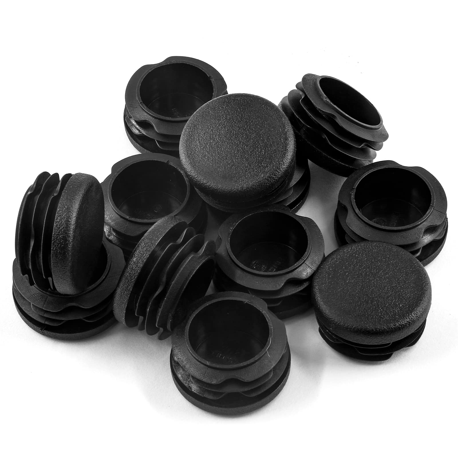 Jiozermi 12 Pcs 1-1/2" Round Plastic Plug, Black