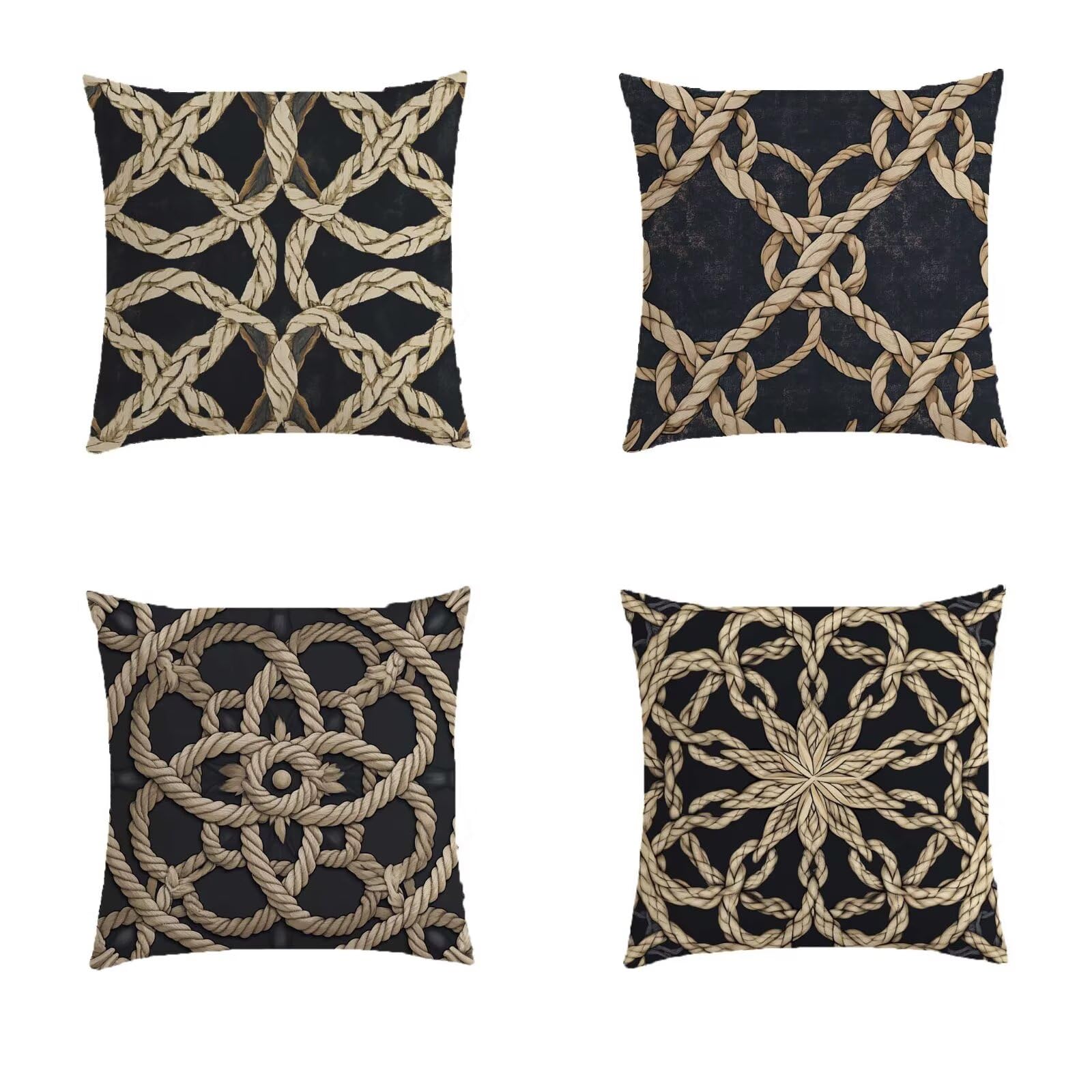 Housse coussin salon de jardin exterieur 45x45 taie oreiller lin decoration