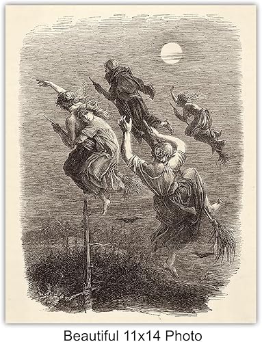 Miniatura 4 de Gothic Witch Wall Art & Decor LARGE 11x14 - Wicca Goddess Wall Decor - Black magic Medieval Decorations - Pagan Gifts for Women - Witchy Living Room