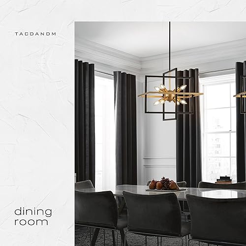 Miniatura 5 de TACDANDM Candelabro Sputnik de 18.9 pulgadas de oro negro con 8 luces, moderno, industrial, ajustable, colgante geométrico para entrada, vestíbulo,